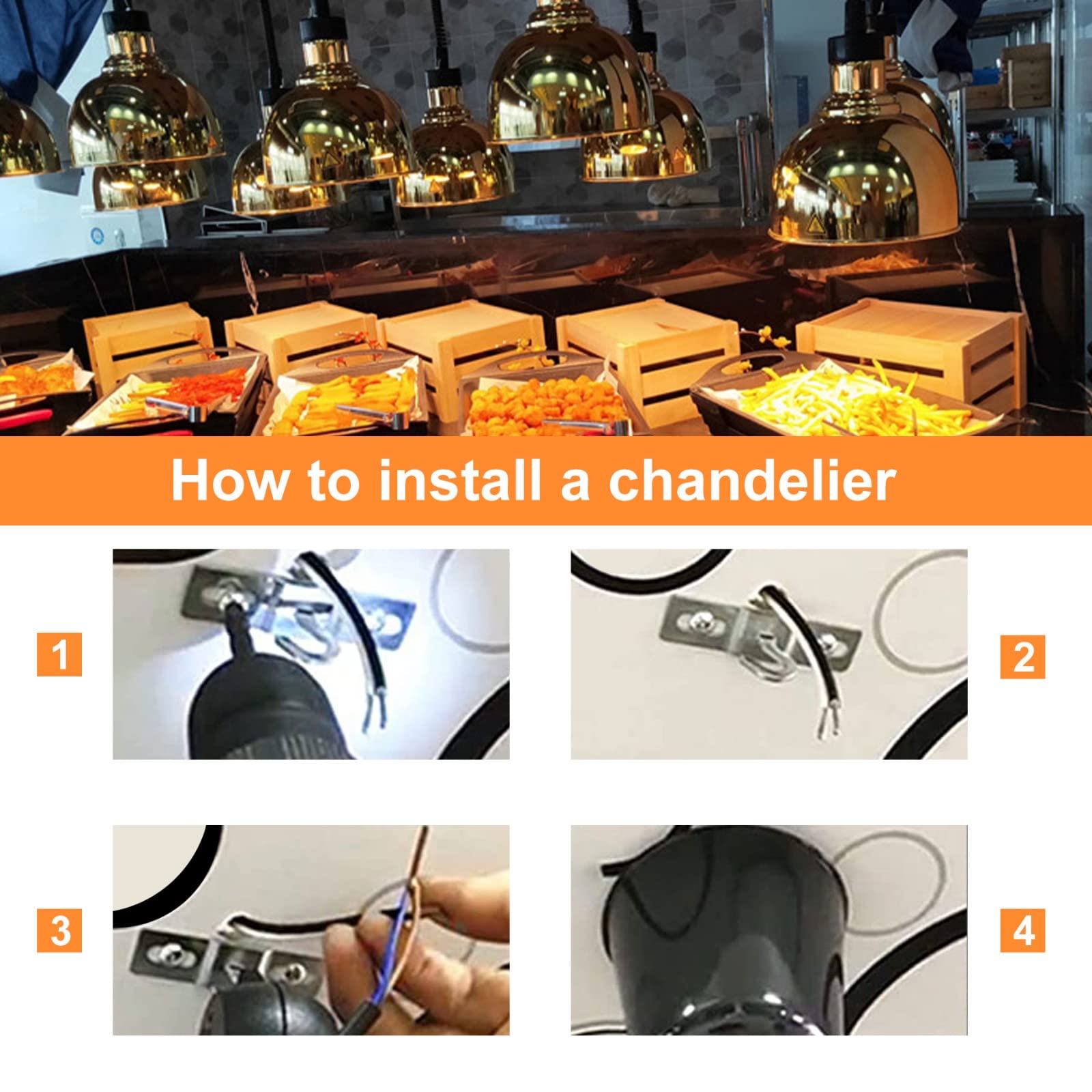 Lampe Chauffante Restaurant, Lampes Chauffantes pour Buffet Fêtes, Commercial Rétractable Lampe Chauffante avec Ampoule de 250W pour Réchauffer Les Aliments, Acier Inoxydable(Size:2pcs)