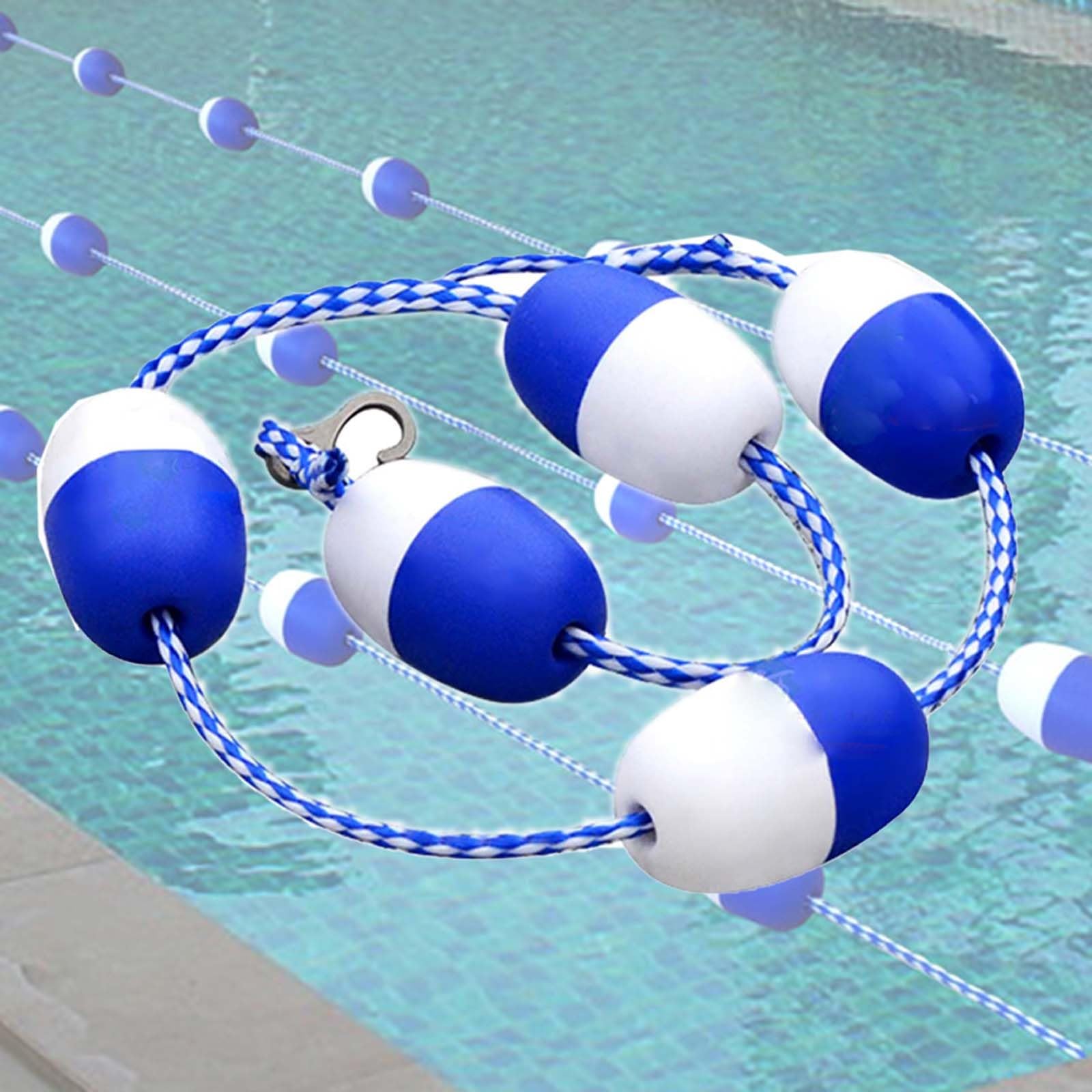 Questa Corda divisoria di Sicurezza per Piscina - 15 m, corsia Galleggiante con Ganci e galleggianti, Linea di Sicurezza Resistente per Piscina per distinguere Le Aree di Nuoto, Accessorio e