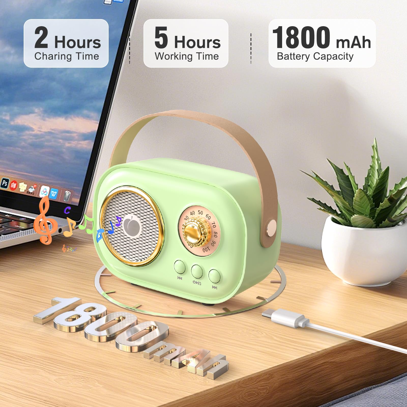 Mini máquina de karaoke para niños y adultos, altavoz portátil de karaoke Bluetooth con 2 micrófonos inalámbricos, juguetes regalos para niñas de 4, 5, 6, 7, 8, 9, 10, 11, 12 años en adelante (C20 7