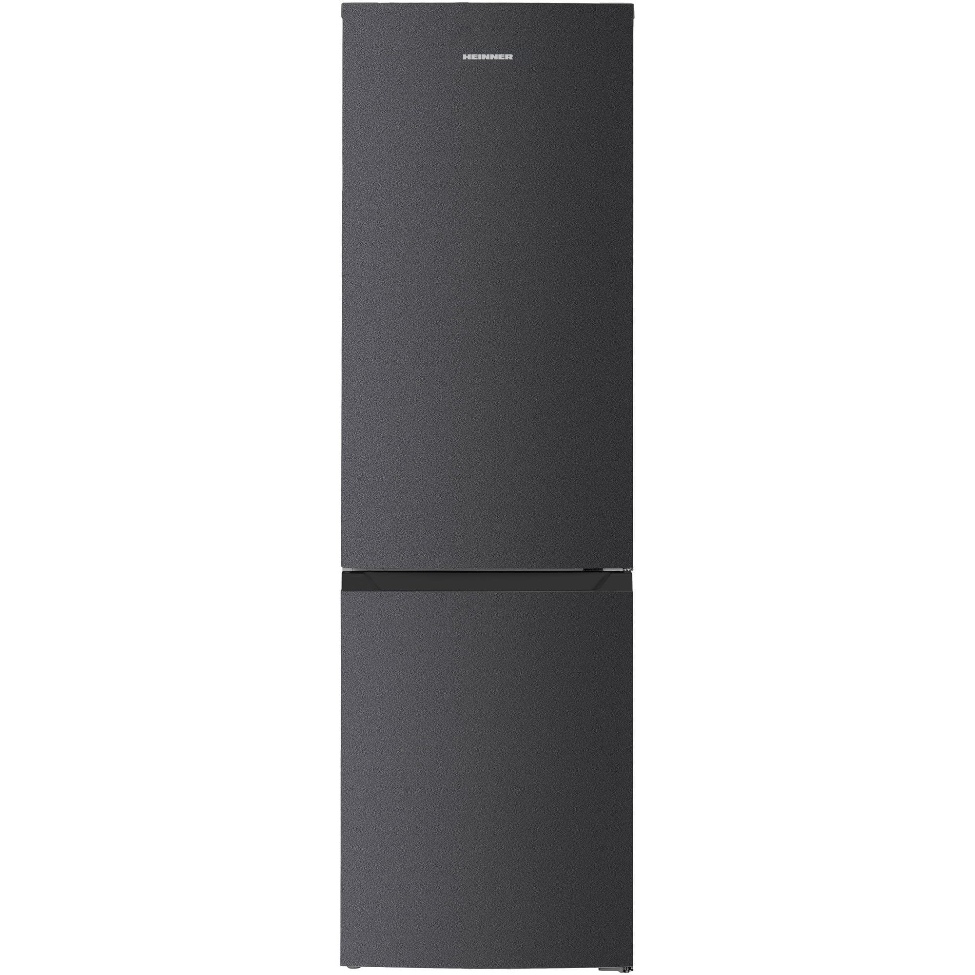 Schmale Kühl-Gefrierkombination 58 cm Breit 253L Freistehend, Inverter-Kompressor, No Frost, Leise, Energieklasse E, LED-Innenbeleuchtung, Klimaklasse SN-T, Dunkelgrau, 177 cm Hoch