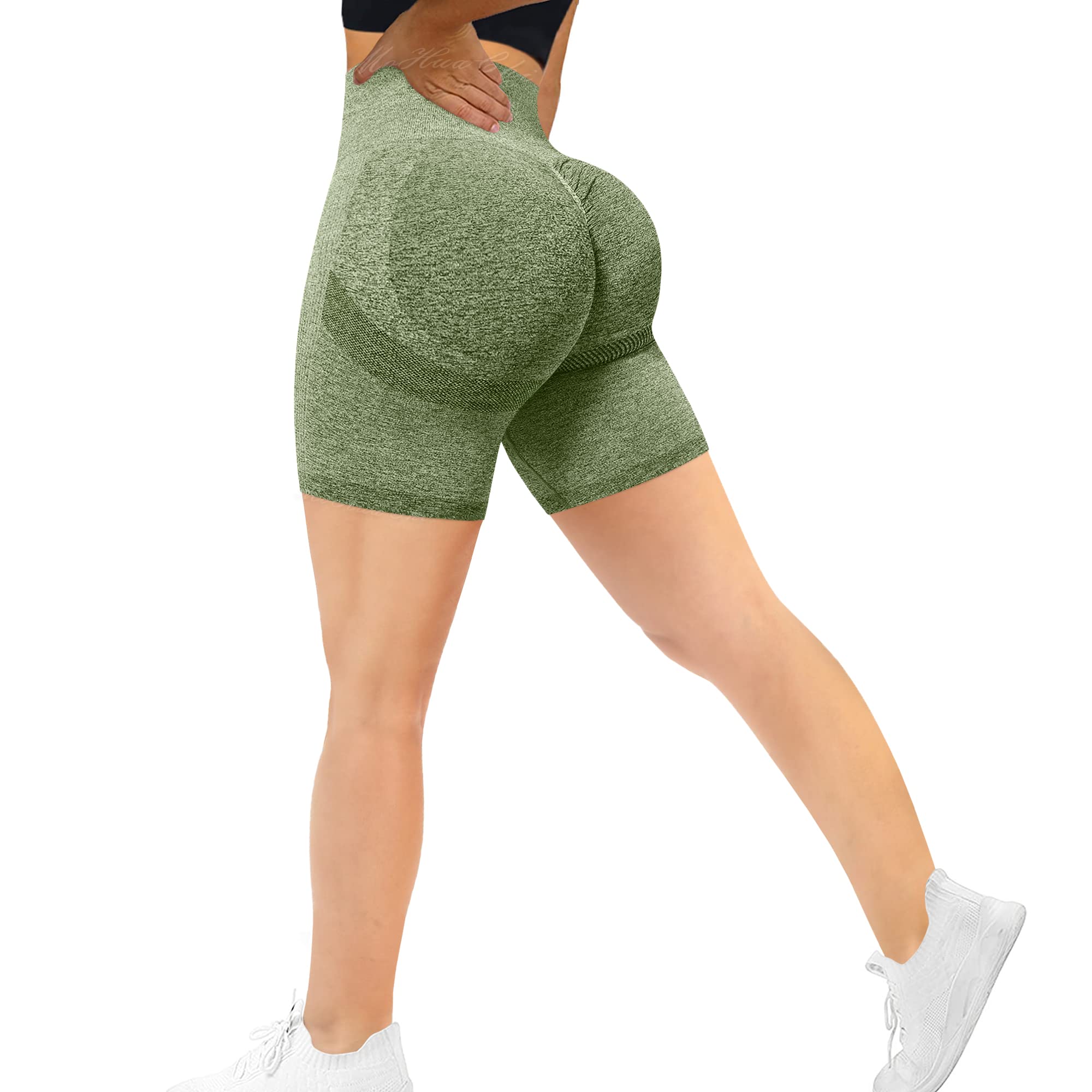 MOHUACHI Butt Lifting Shorts for Women High Waist Workout Biker Shorts Scrunch Booty Yoga Shorts TIK Tok Gym Leggings