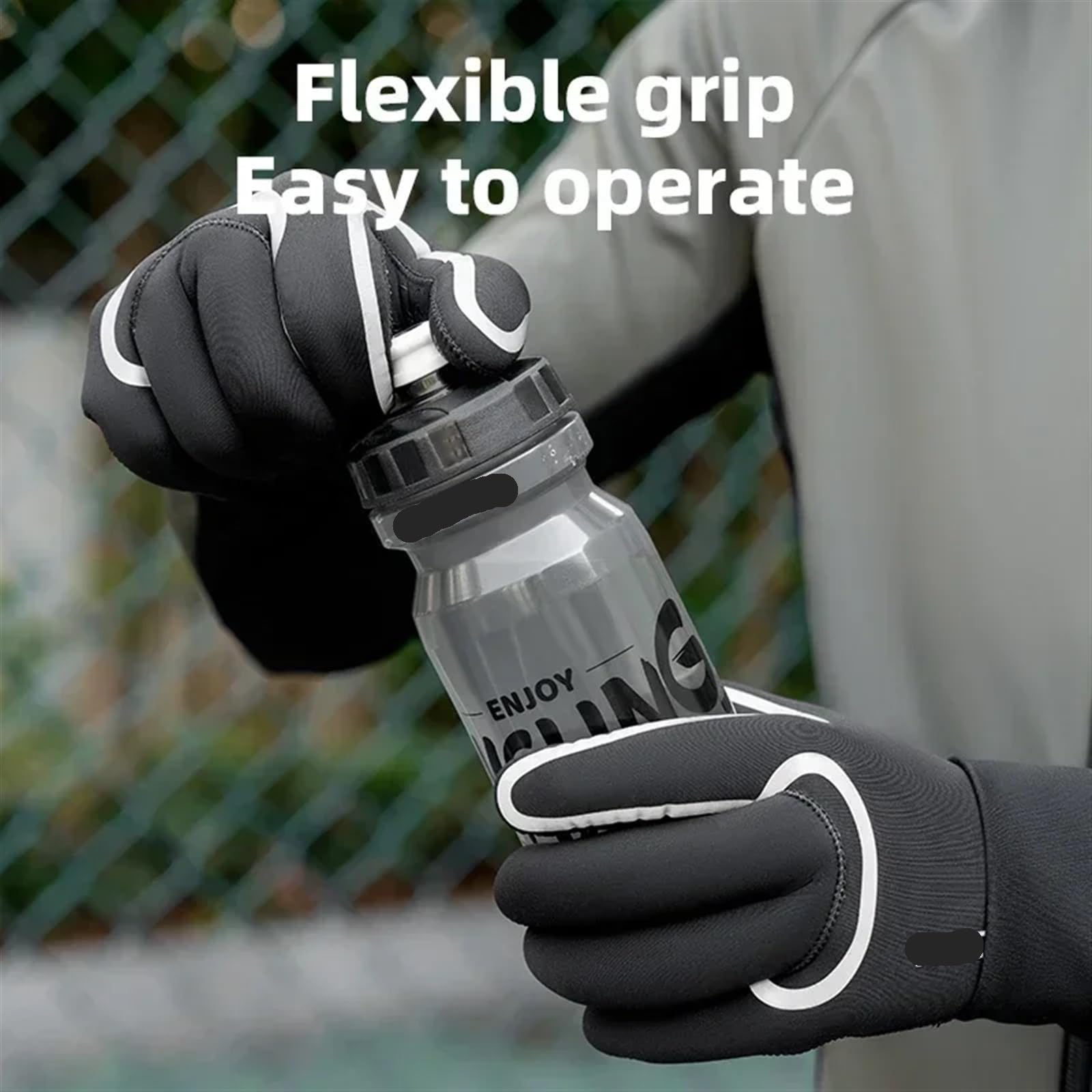 Guantes cálidos de Invierno a Prueba Viento, Manoplas Impermeables for Deportes Bicicleta, Guantes Lana, Antideslizantes for Montar en esquí y Motocicleta para Ciclismo