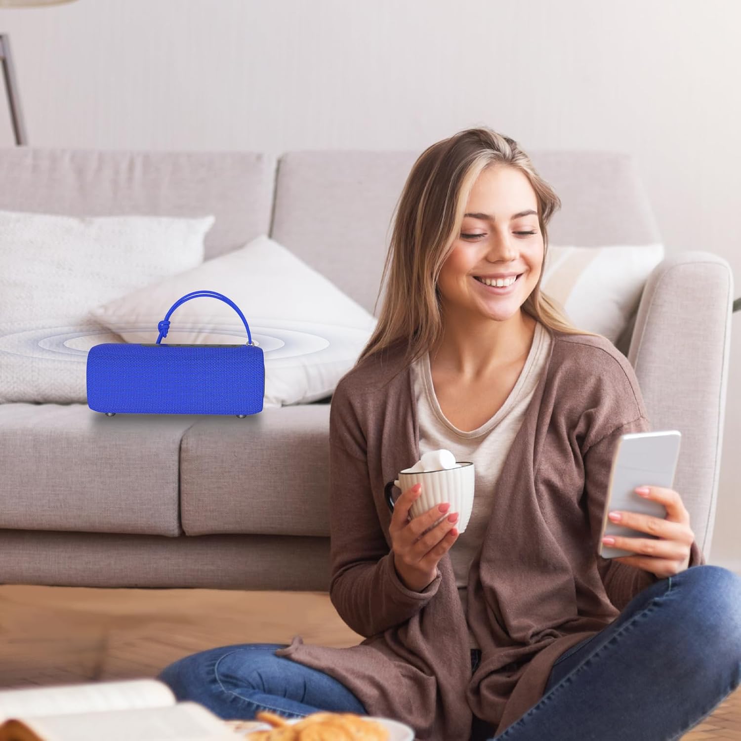 Bluetooth Speaker, Portable Wireless Clear Loud Stereo Sound IPX5 Waterproof with RGB Lights BT5.3 Long Playtime TWS Pairing,for Home Party Outdoor Beach,Great Gift Choice (Blue) - Image 6