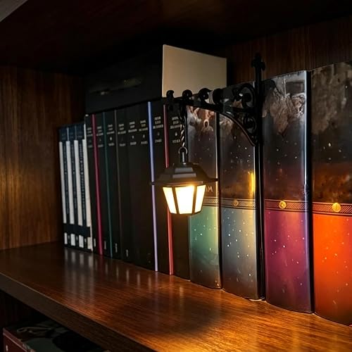 Library Lantern Decorative Bookshelf Lighting | Library Lantern Mini Bookshelf Lamp | Iron Table Desk Bookcase Lamps | Vintage Little Reading Book Led Nightlight | Unique Gift for Book Lovers, 3pcs - 5