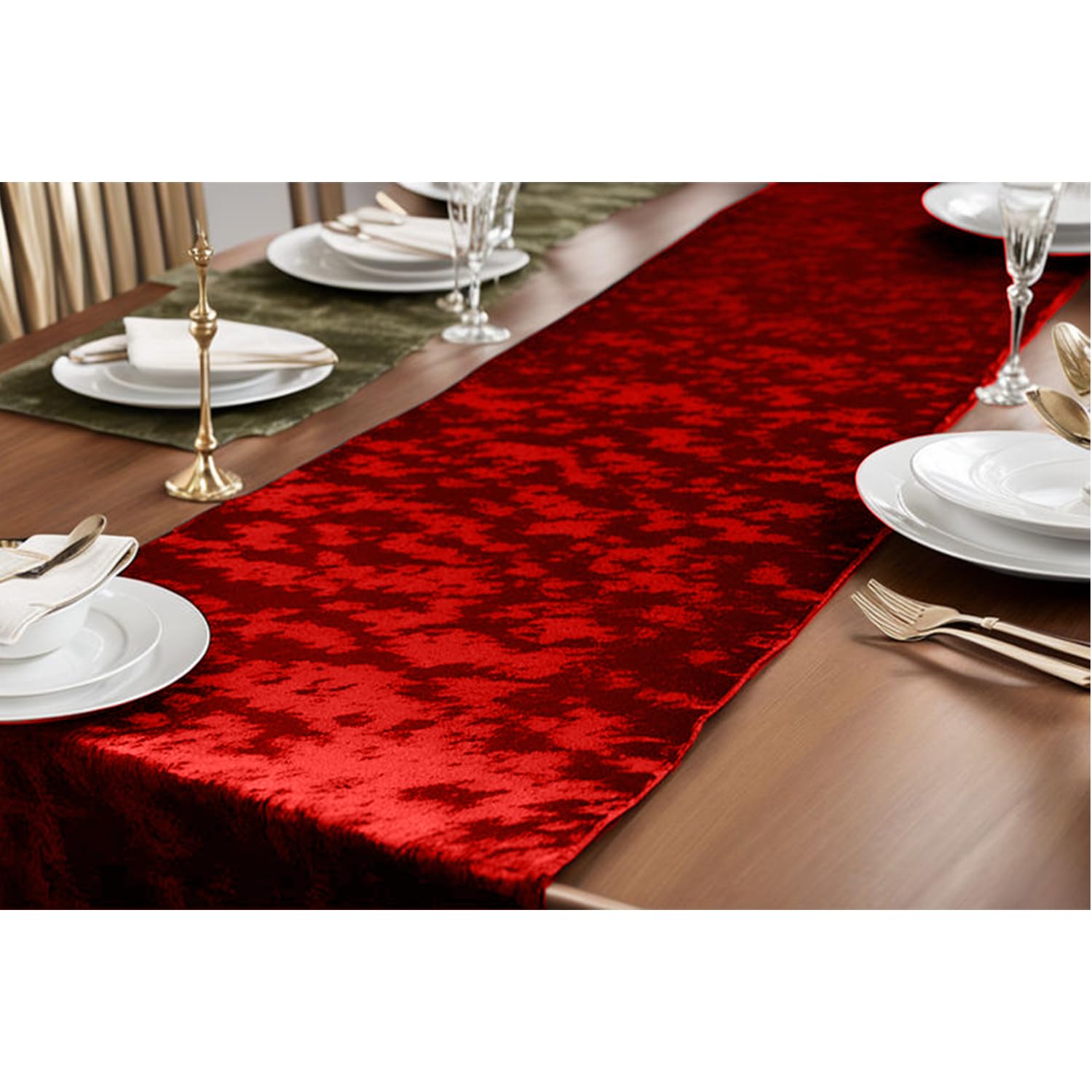 Elegant Event Essentials, Crushed Velvet Party Long Table Runner, for Spring Party Wedding, Reception, Banquet - Image 3