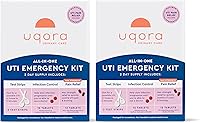 Vista 1 de Uqora Kit de emergencia UTI - Viene con 2 tiras de prueba de infección del tracto urinario, 12 tabletas para aliviar el dolor de la UTI y 12