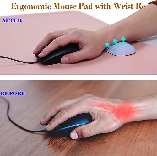 Miniatura 4 de Niviy Alfombrilla para mouse, alfombrilla de escritorio, alfombrilla de escritorio antideslizante, reposamuñecas para mouse, alfombrilla de