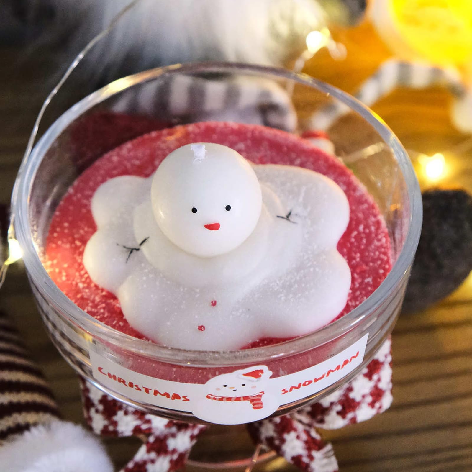 M31350 Neue Weihnachtskerze Handgefertigte Mütze Schneemann Alter Mann Epoxidhar