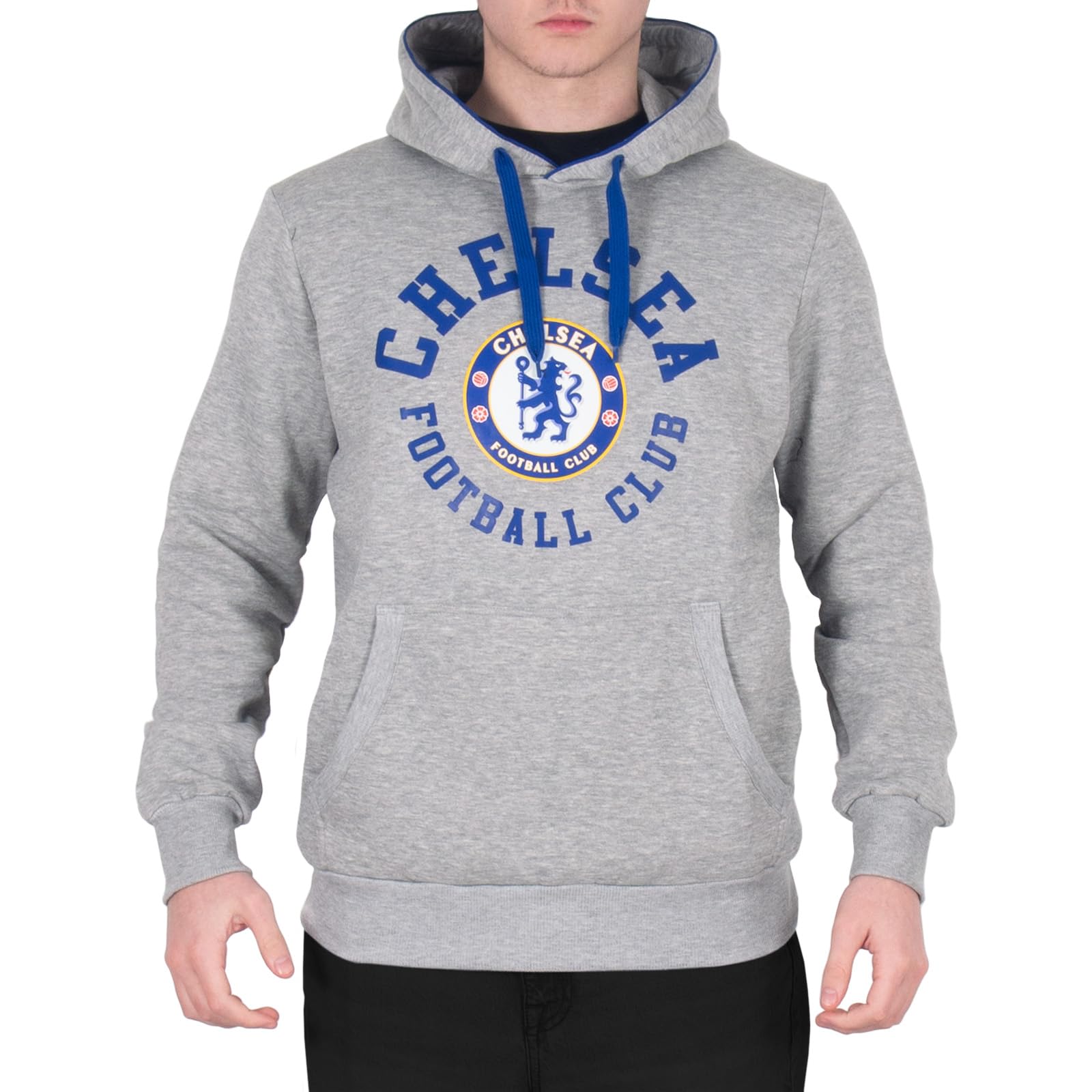 Chelsea Official Football Gift Mens Fleece Hoody Grey 3XL
