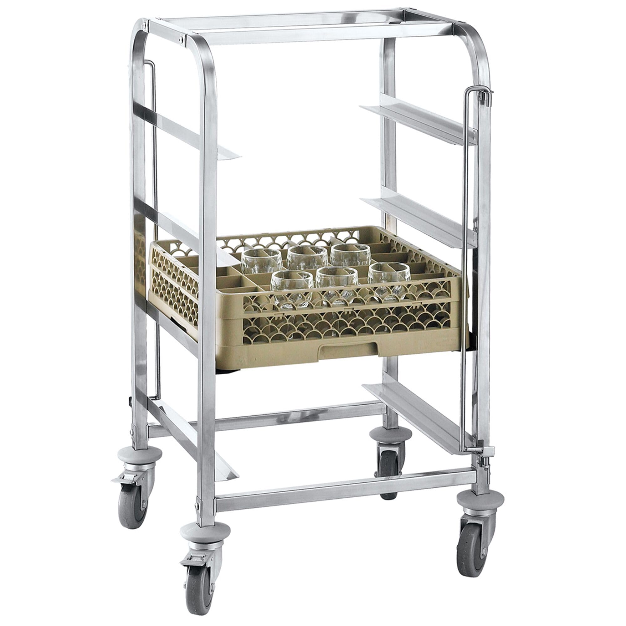 GGM Gastro | GKWH44 | Edelstahl Geschirrkorbwagen - für 4 Körbe Korbmaß: 400x400mm