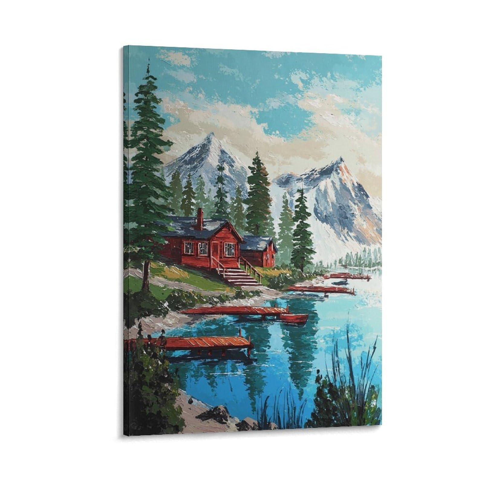 ZBBGGOZ Lake Tahoe Poster 20x30inch(50x75cm) Vintage Watercolor Canvas Art