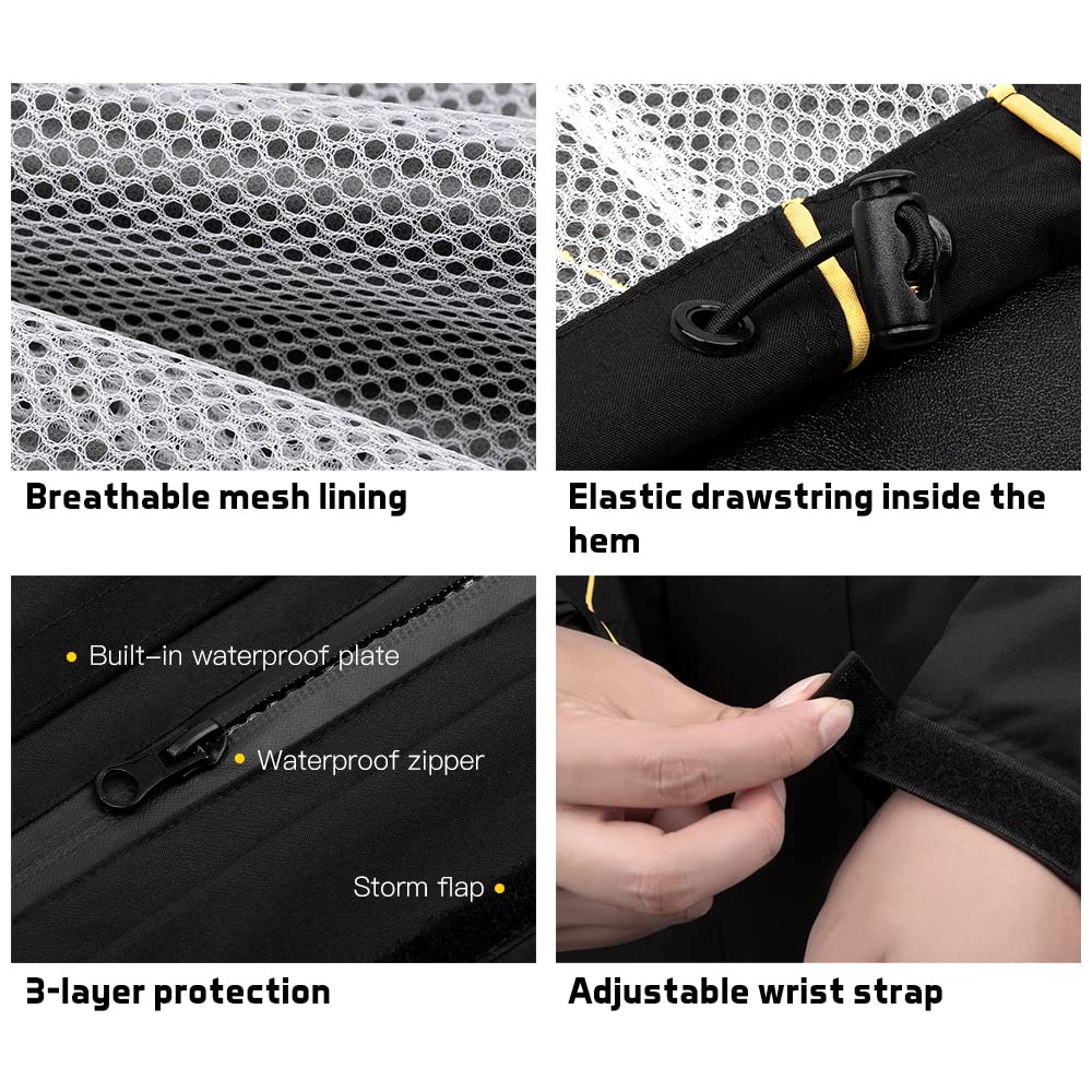 Lixada Traje de Lluvia Impermeable para Motocicleta Hombres Mujeres Chaqueta y Pantalones