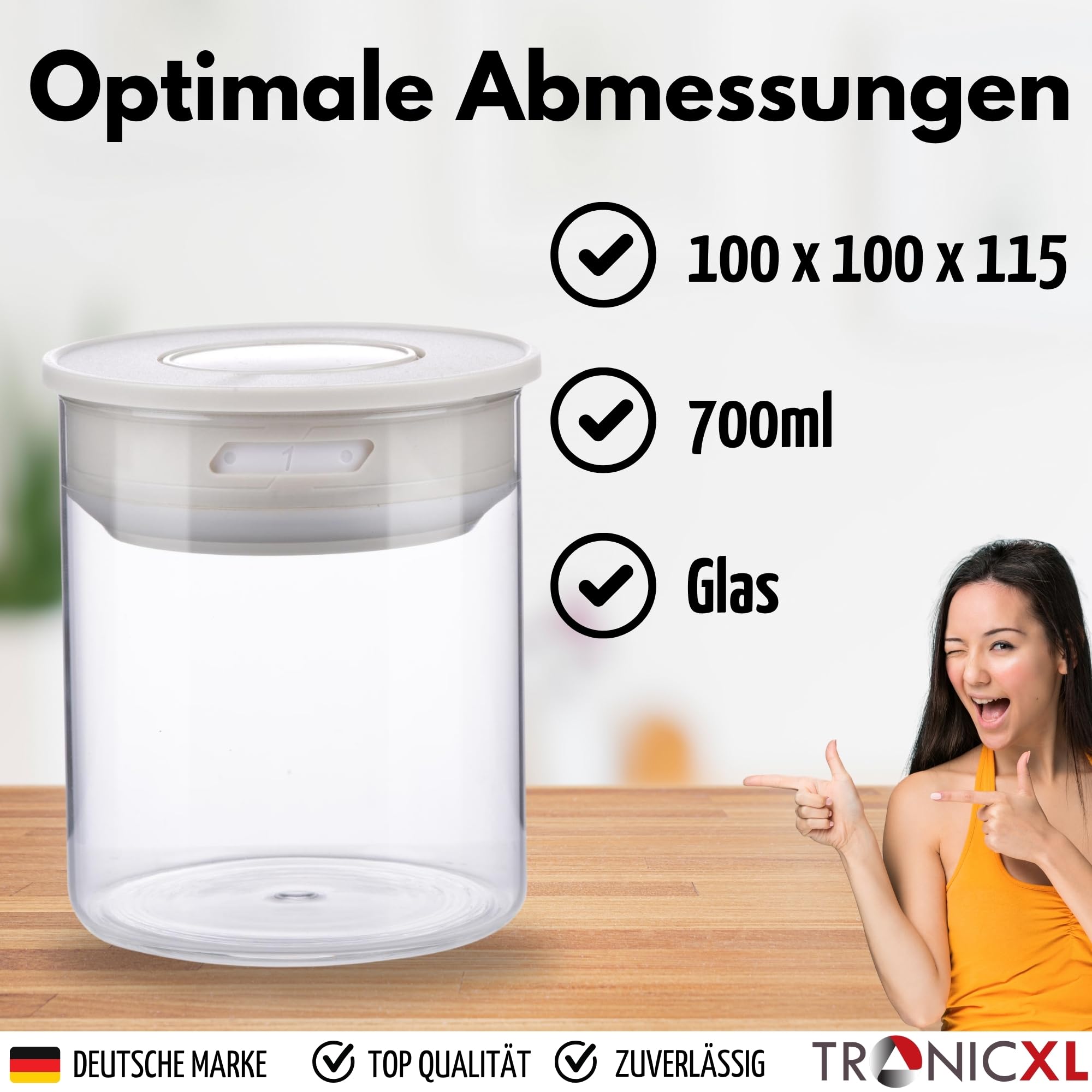 TronicXL Vakuum 4x Kaffeedose Teedose Vorratsdose - Vorratsbehälter Vakuumdose mit Aroma-Deckel Luftdicht für Kaffeebohnen Kaffeepad Kaffeekapseln kompatibel mit Nespresso Dolce Gusto Senseo Tchibo