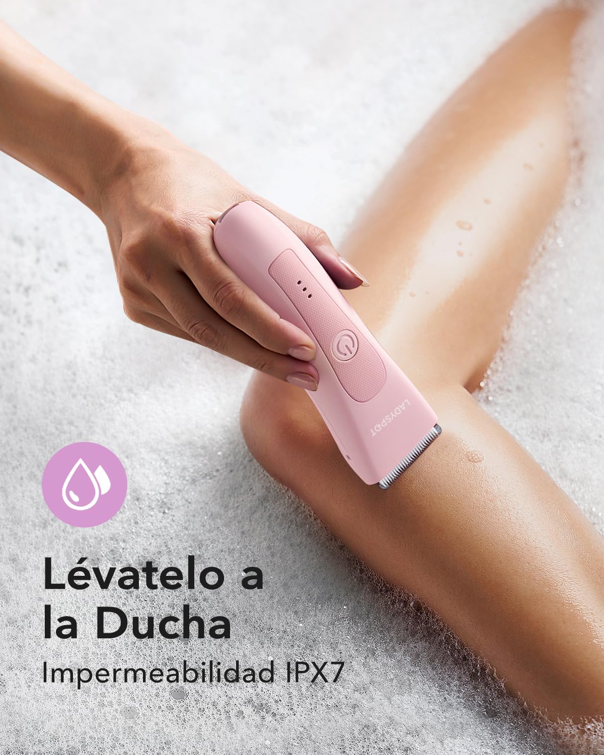 LADYSPOT Afeitadora Mujer, Rasuradora Mujer Zona Intima, Uso en Seco y en Mojad, IPX7 Impermeable, Afeitadora Corporal Recargable, Depiladora Electrica Pubis