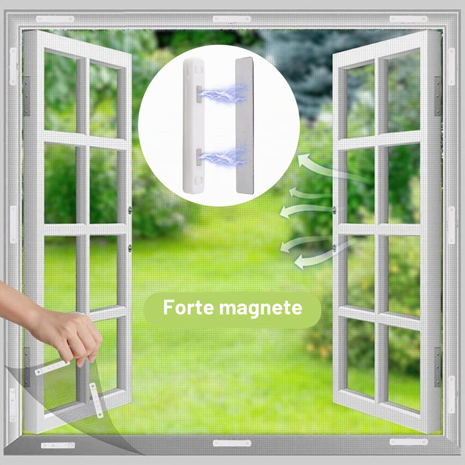 UFURMATE Magneti autoadesivi per finestre, 24 pezzi, zanzariere magnetiche, clip di fissaggio per finestra (bianco)