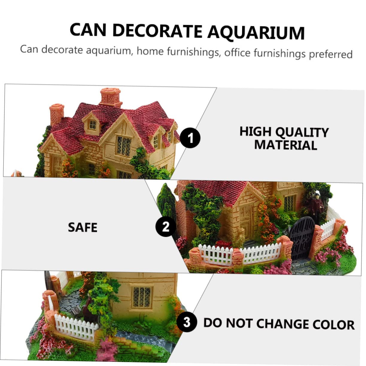 TOYANDONA 2 Piezas decoración de pecera casa de Pescado Linda decoración del Acuario pecera de la casa decoración de Peces pequeña decoración del Acuario acuarios de Peces Resina Vistoso