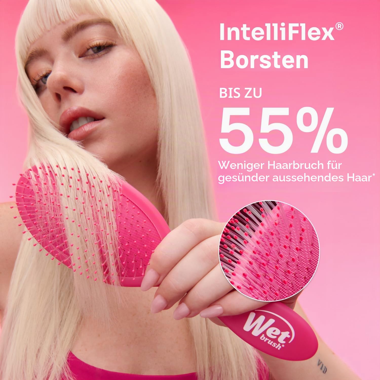 WetBrush Paddle Detangler mit HeatFlex-Borsten und Aquavents zum Trocknen, breitere Oberfläche, entwirrt das Haar mit Leichtigkeit, geeignet für alle Haartypen, Aqua