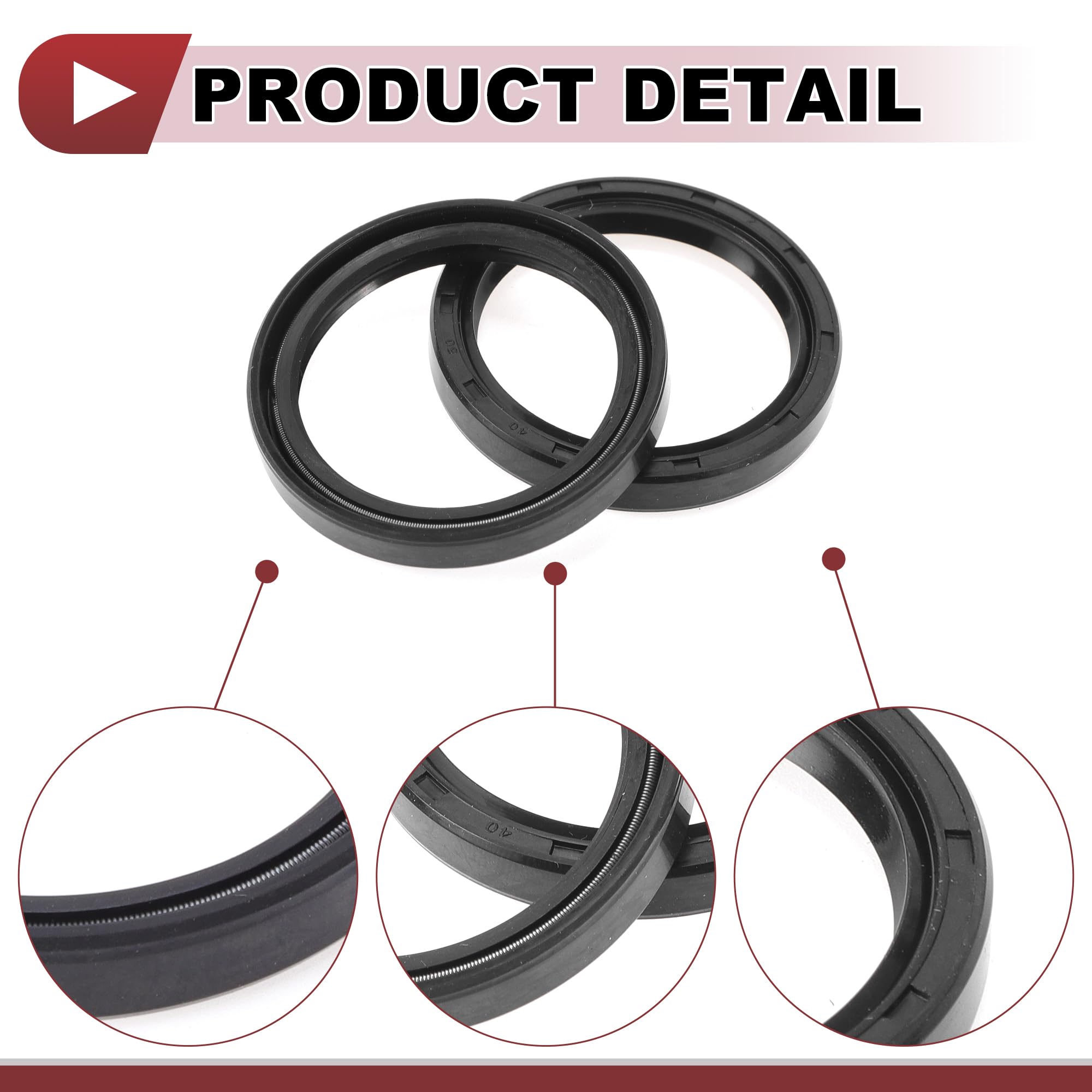 HEROFFIX 5 Stück Rotationswellendichtung 36x47x7mm – Hochdruck-Öldichtung Aus Nitril 70 Shore, Schwarz, Für Kfz & Co.