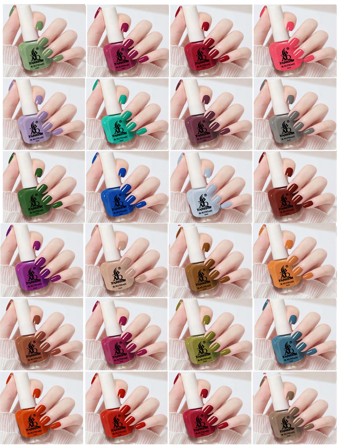 AQ FASHION Quick Drying Long Lasting High Shine Nail Polish For Women & Girl (SD) Set of 24 Multicolor (Pack of 24)-image-23