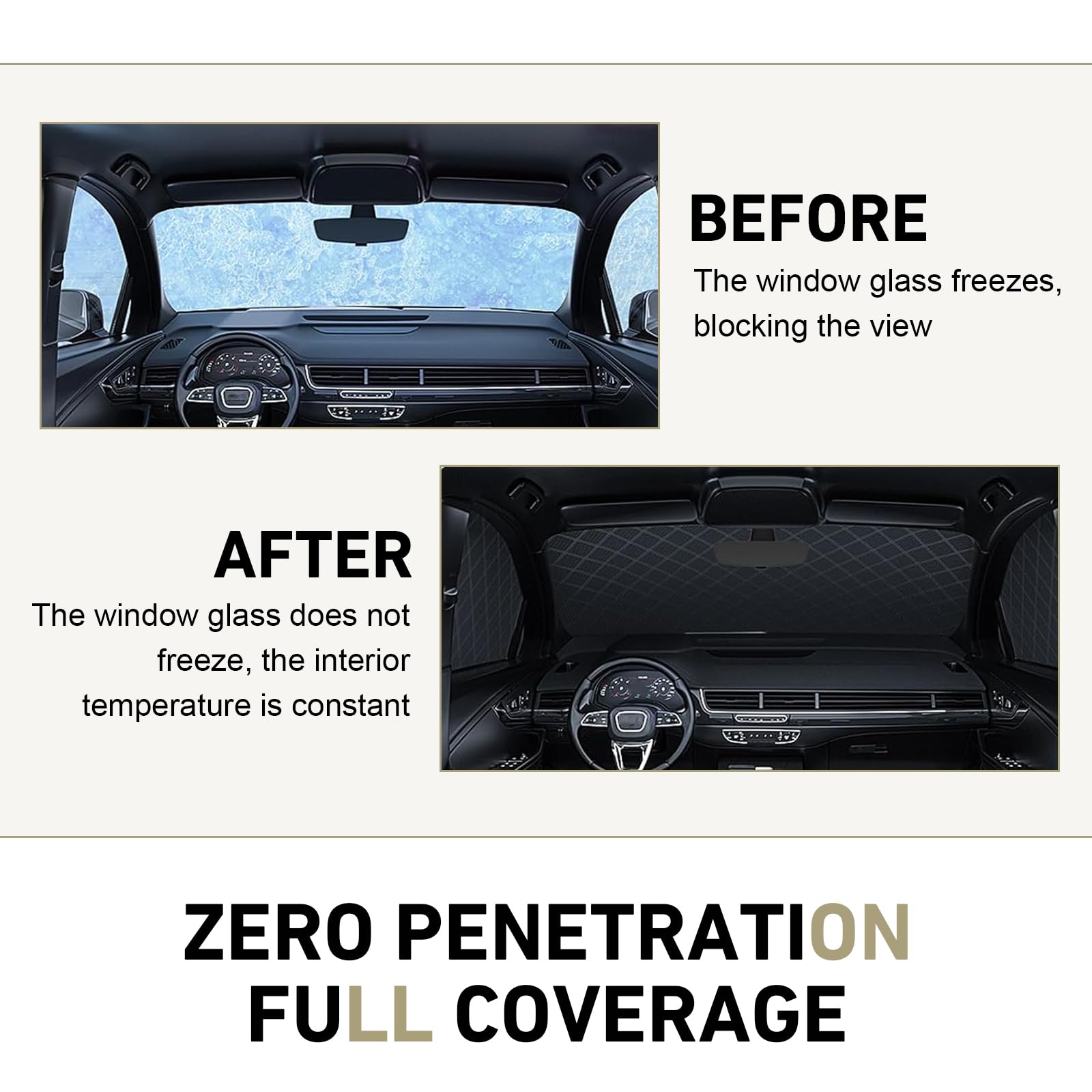 Teybouk Car Cover Waterproof All Weather Outdoor Hood Protection Foldable Protective Shield with Windproof Fixed Strap Universal Car — view 6