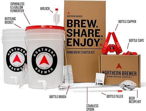 Miniatura 2 de Cerveza Compartir Disfruta Kit para comenzar a hacer cerveza artesanal con kit de recetas Block Party cerveza Amber Ale y caldera