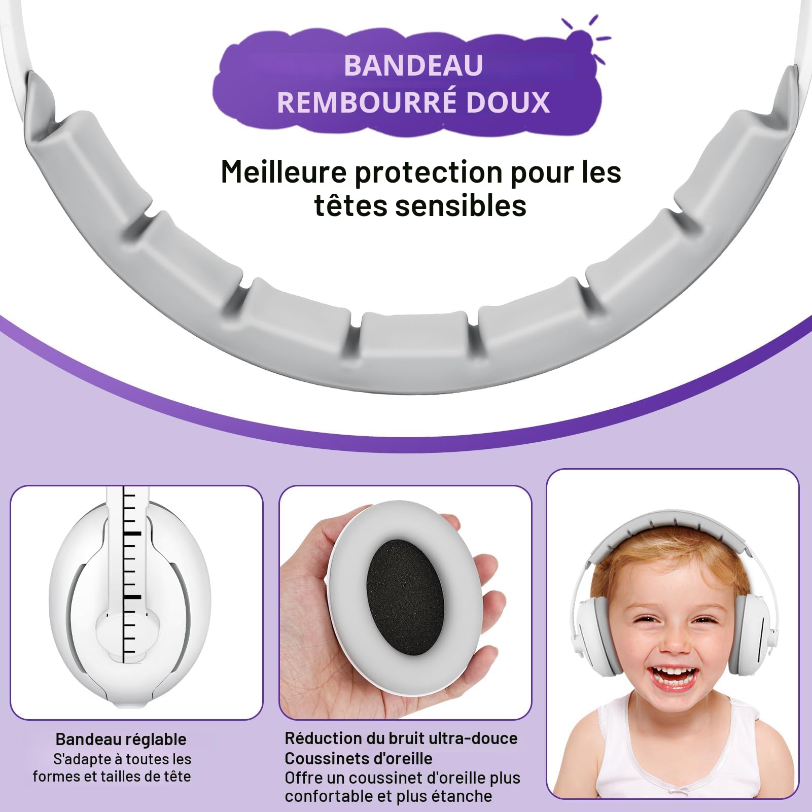 Casque anti-bruit pour bébé de 0 à 2 ans, protection auditive pour enfants, avec réduction de bruit, pour le quotidien et les événements