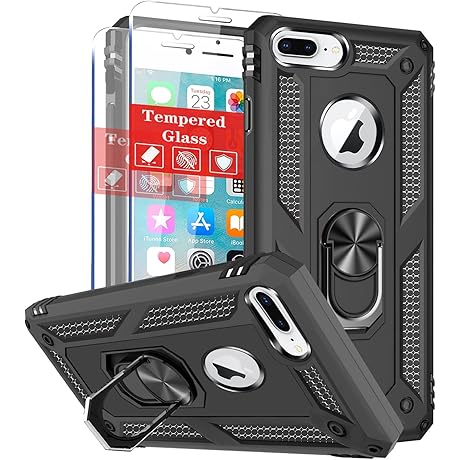 Lumee iPhone 7 Plus Case with HD Screen Protector and Kickstand [Military Grade Drop Protection]
