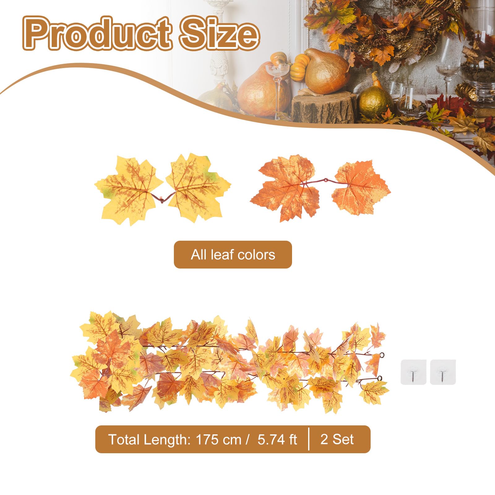 PATIKIL Fall Garland 5.7Ft/Piece - Image 2
