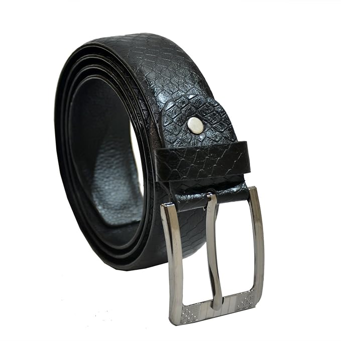 Black Snake Print Belt For Men at Amazon.in