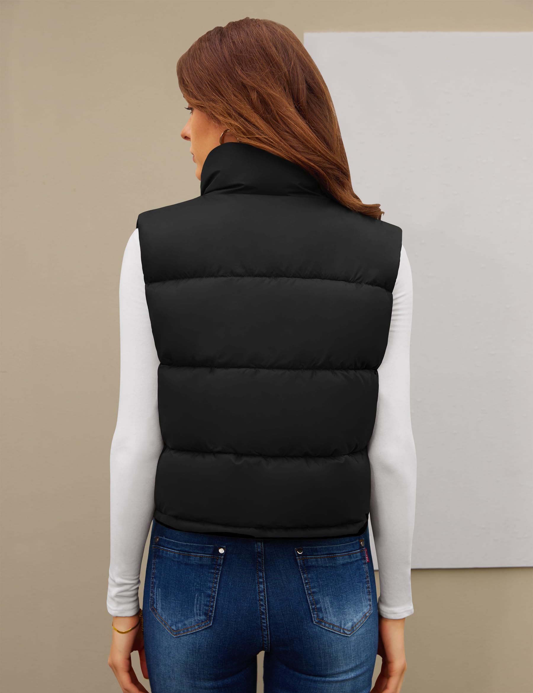 Fengbay Chaleco de equitación para mujer, chaleco sin mangas con cuello alto, ligero, acolchado, chaleco de plumón para otoño e invierno