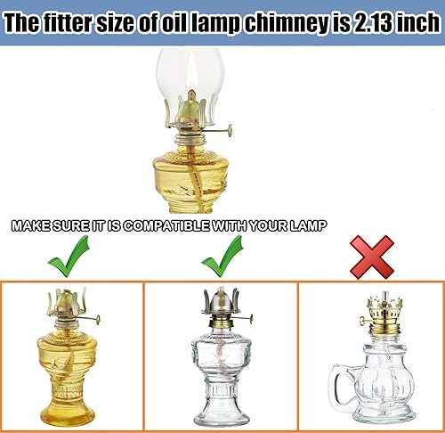 Miniatura 3 de Reemplazo de chimenea de lámpara de aceite, base de 2.13 pulgadas por globo de queroseno de 6.5 pulgadas de alto, lámparas de aceite transparente,