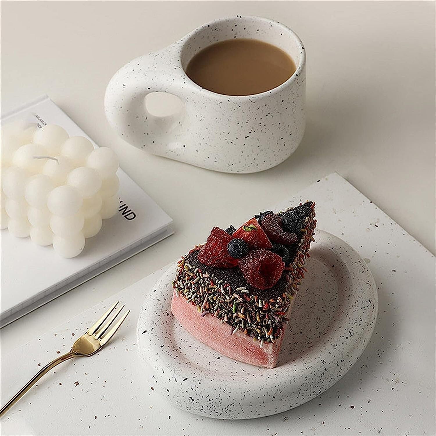 Tazzine Caffè Tazzine Caffe Tazze Caffe Tazze Da Caffè In Ceramica Tazze Da Caffè Affascinante Tazza Con Set Di Piattini Regali Creativi Tazze Da Caffè Da 300 Ml Tazzine da Caffè Tazza da Caffè ( Colo