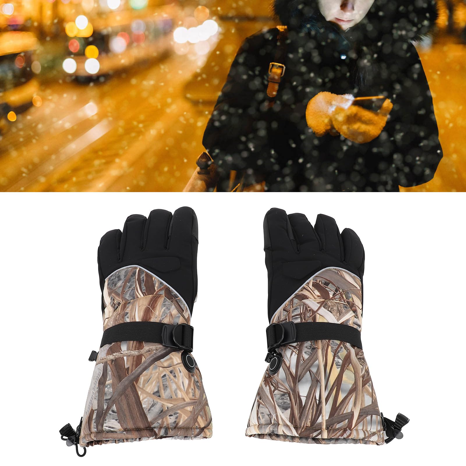 Guantes Térmicos Ajustables para Hombres y Mujeres - Guantes de Invierno Impermeables con Pantalla Táctil y 3 Configuraciones de Calor, Adecuados para Esquí, Ciclismo, Pesca -
