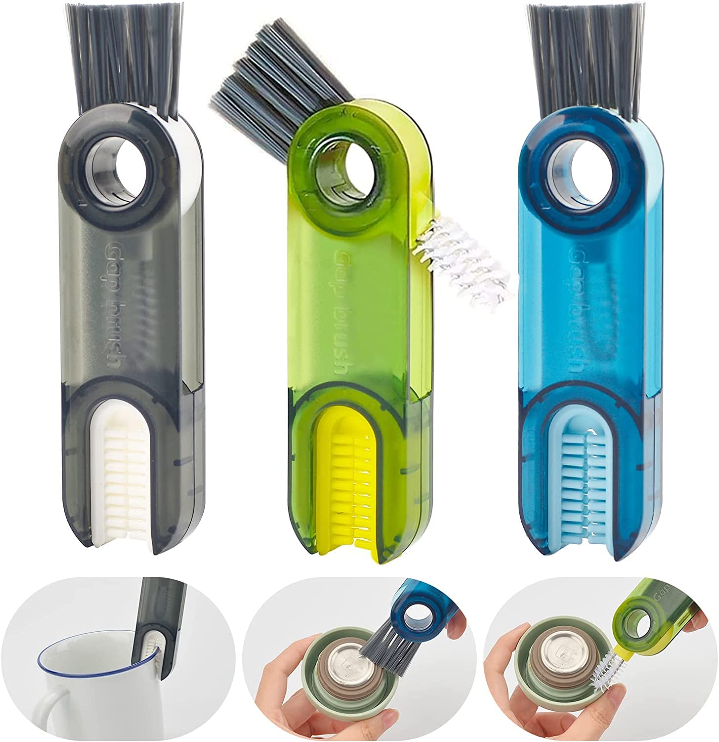Piyudaa Multipurpose Bottle Gap Cleaner Brush, 3 in 1 Tiny Bottle Cup Lid Detail Brush Straw Cleaner Tools Milk Feeding Bottle Nipple Cleaner Multi-Functional Cleaning Brush (3) (B0C36XPGDZ) Amazon Price History, Amazon Price Tracker