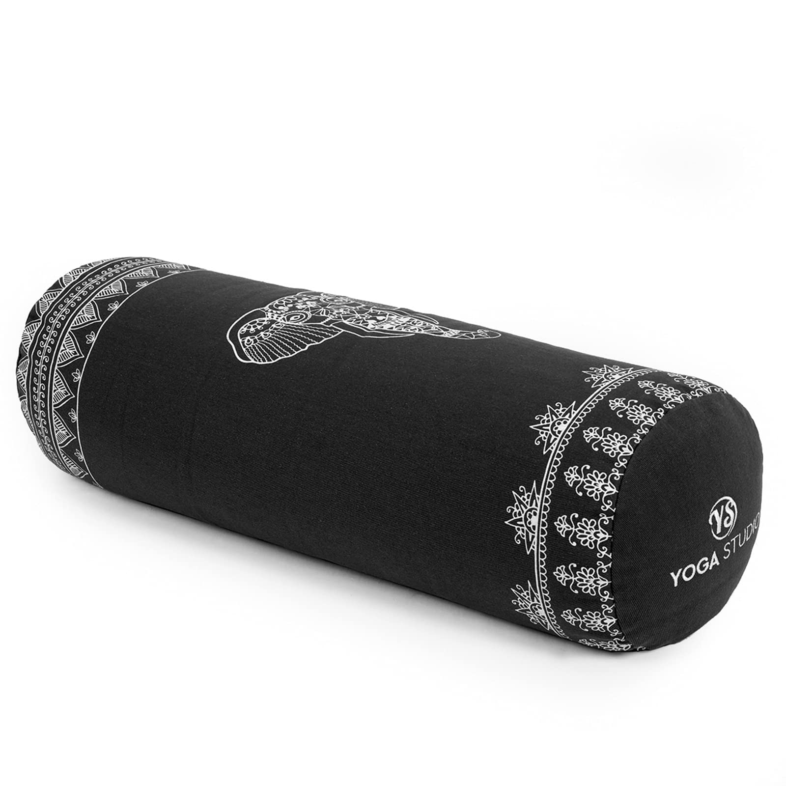 Yoga Studio Organic Grano saraceno Progettato Rotondo Bolsters - Nature Collection (Grafite Grigio - Elefante Azteco)