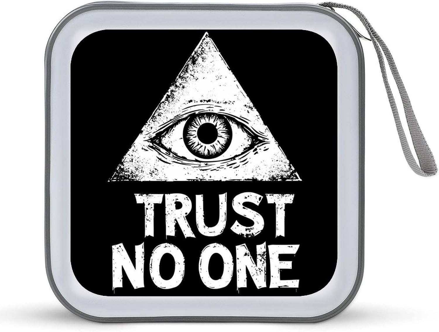 Trust No One Eye Of Providence Protective CD Case Storage Rack 40 Capacity DVD Holder Organizer Car Travel