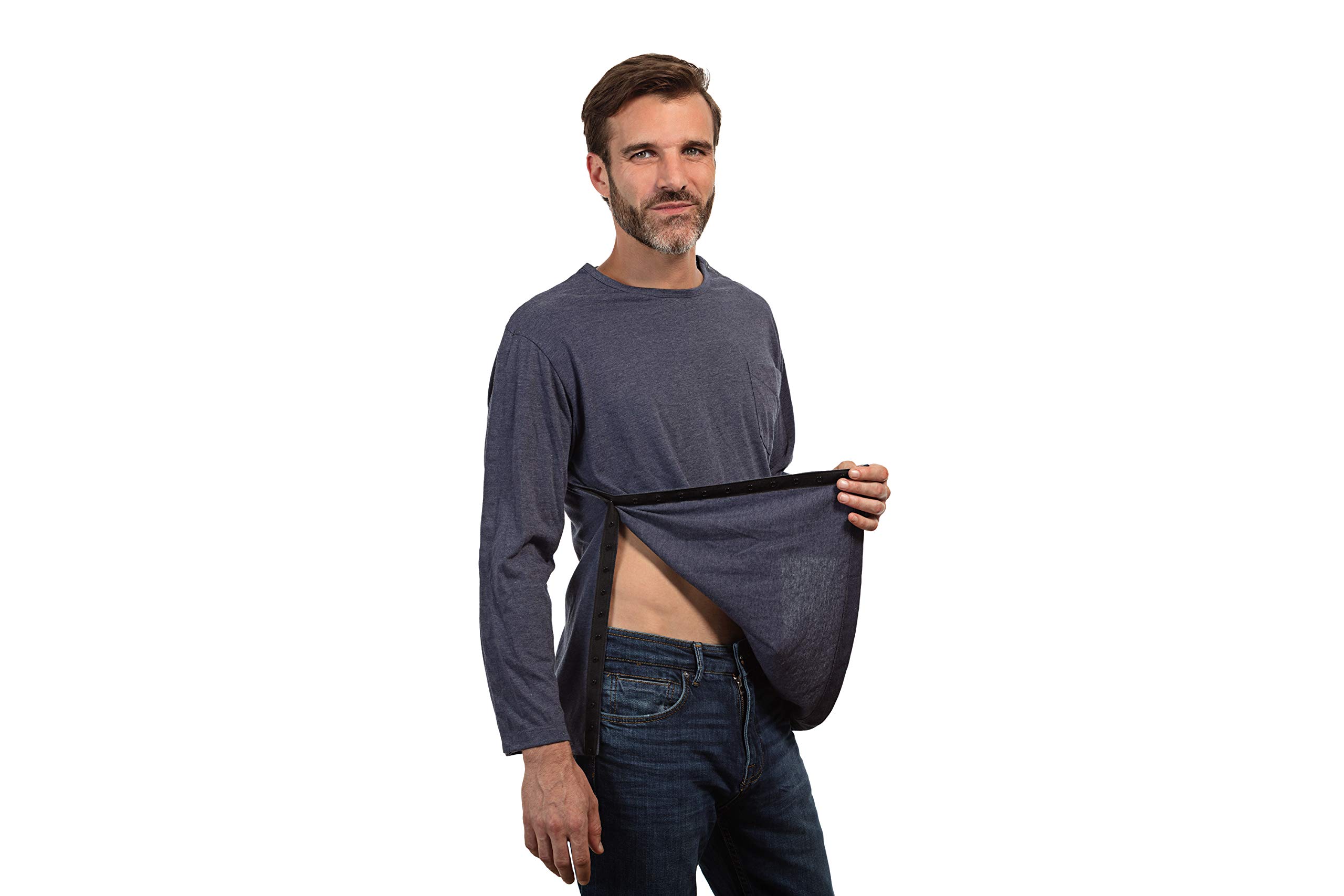MAI Post-Shirts für Schulteroperationen, hochwertig, einfache Druckknöpfe an den Seiten und volle Armöffnung, langärmeliges Herrenhemd