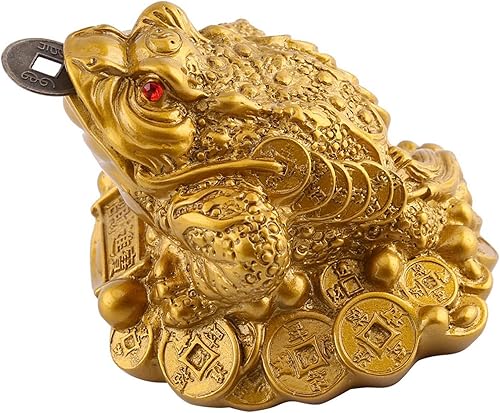 Miniatura 5 de Garosa Rana del dinero, Feng Shui chino, riqueza, sapo feliz, decoración de la oficina en el hogar, regalo de buena suerte, decoración de la