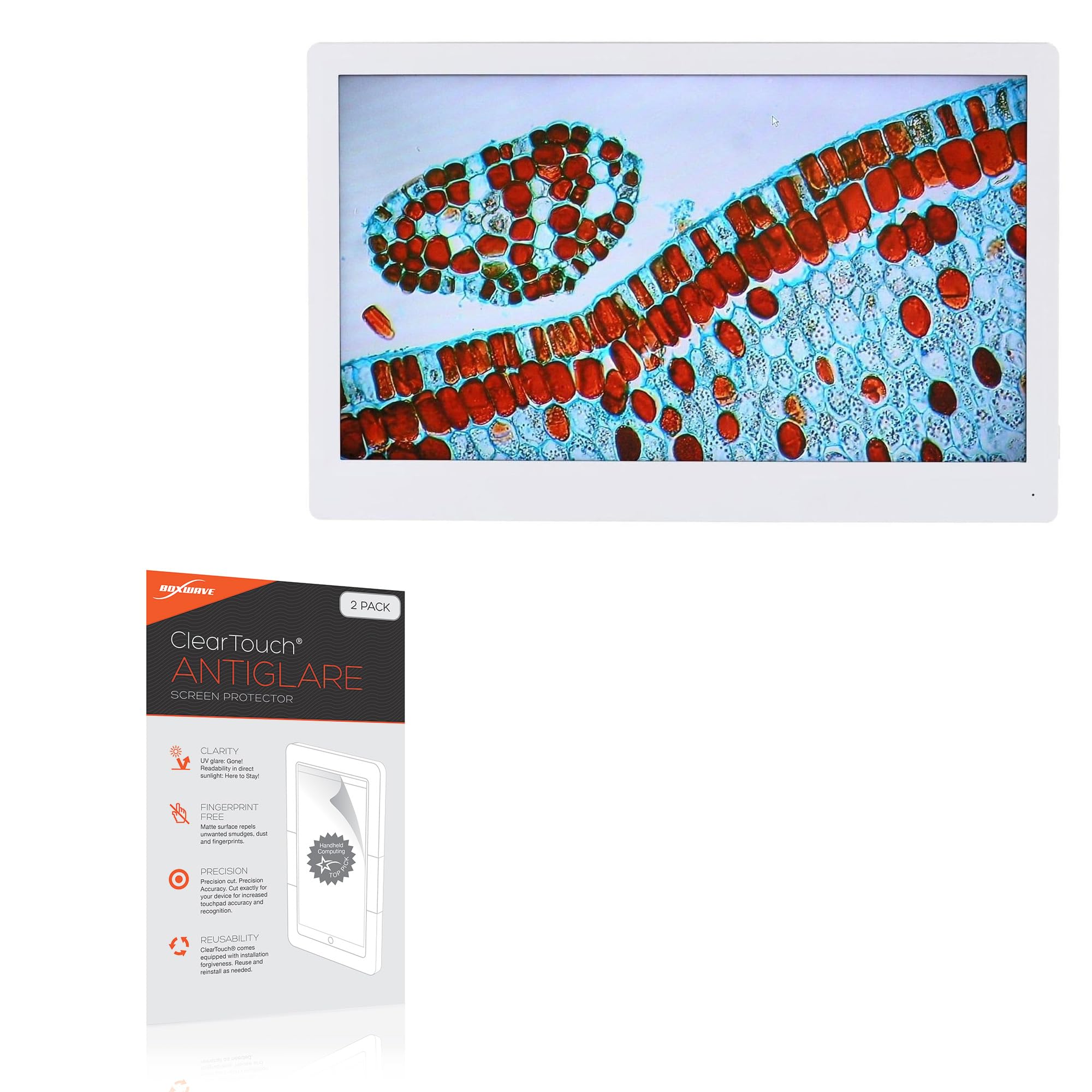 BoxWave Screen Protector Compatible with AmScope HDM (11.6 in) - ClearTouch Anti-Glare (2-Pack), Anti-Fingerprint Matte Film Skin