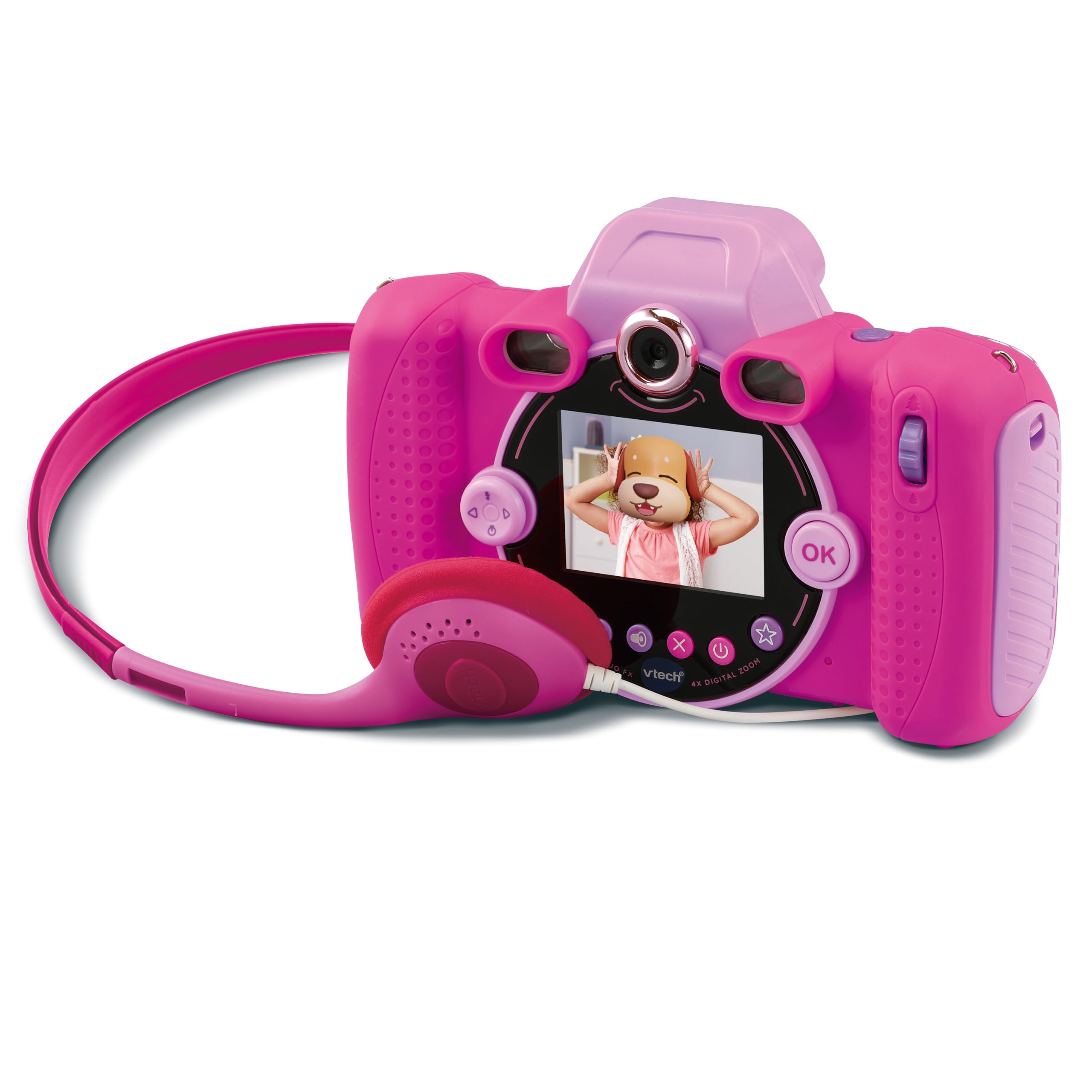 VTech - Kidizoom Duo FX Rosa, Cámara de Fotos Infantil, Selfies, Vídeo, Pantalla a Color, Estudio de cómic, Filtros y Efectos Divertidos, Regalo para niños de 4 a 12 años, Contenido en español