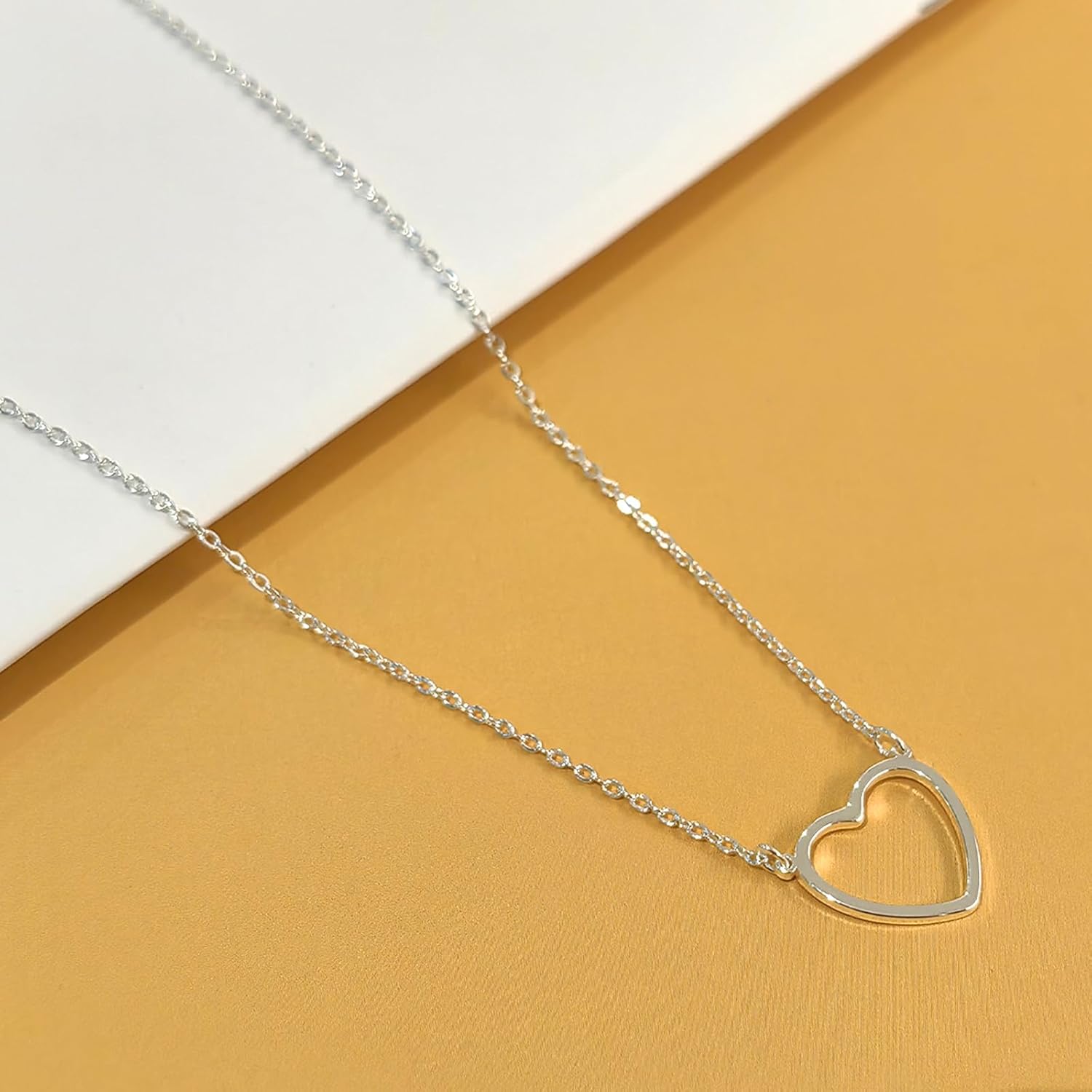 Cute Heart Necklace for Women Gold/Silver Plated Heart Pendant Choker Necklaces Tendy Love Heart Chain Necklace Dainty Gold/Silver Necklace Jewelry Gifts for Women - Image 6