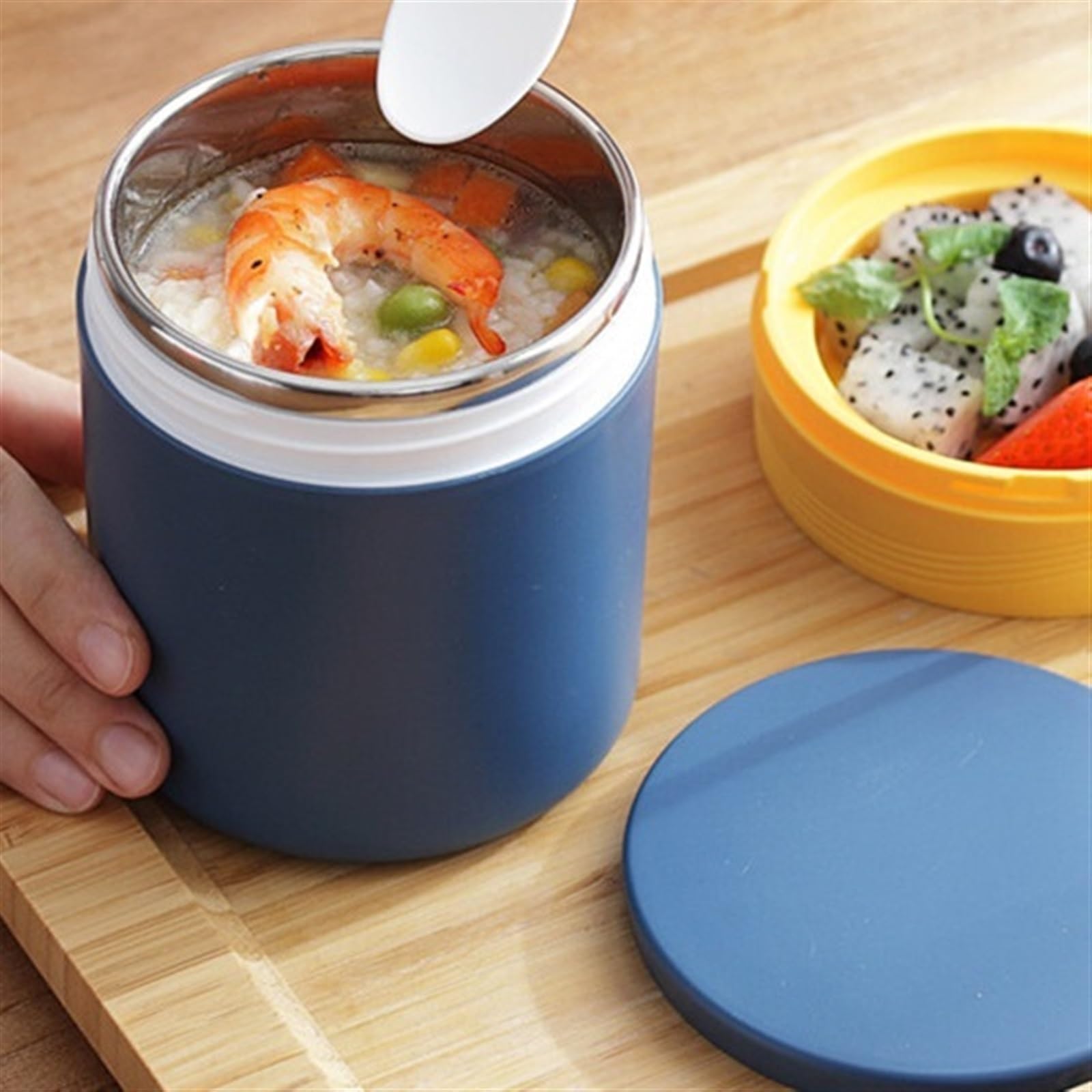 Lunchbox Lunchbox Thermobehälter für Lebensmittel mit Löffel Tragbarer Vakuumbecher Suppe zum Frühstück Küchengeschirr
