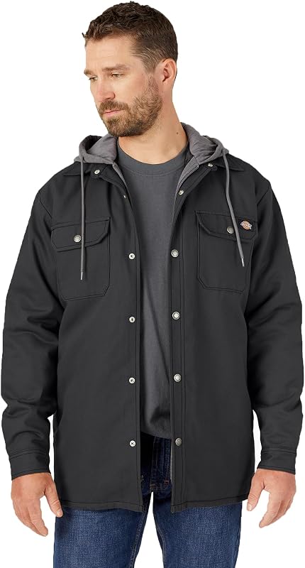 Men's Fleece Hooded Duck Shirt Jacket With Hydroshield