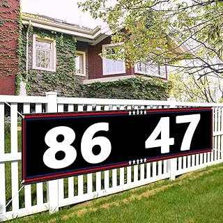 Anti Trump Anti MAGA FDT Donald Trump 86 47 Banner Yard Sign Flag Yard Sign Flag Gate Decor 120" x 20"