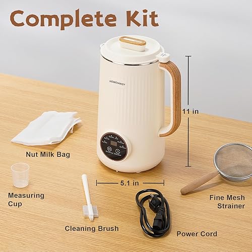 Miniatura 6 de HDQ 2026 Máquina para fabricar leche de nueces, 32 onzas todo en 1: máquina automática multifuncional de leche de nuez y máquina de leche de soja y