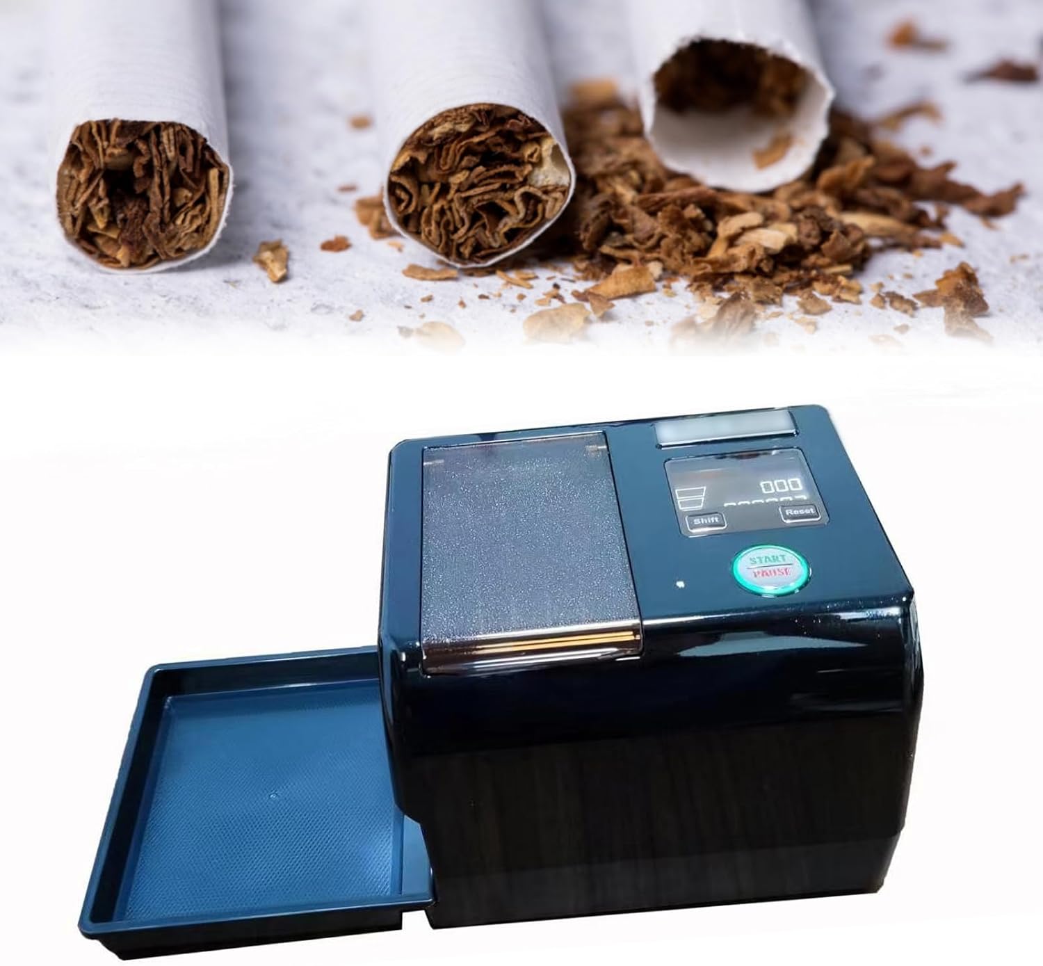 Electric Cigarette Rolling Machine,Auto Cigarette Injector Rolling Machine,Automatic Tobacco Roller,Three Level Adjustment,6.5 mm Pipe Smoking Machine,Large Smoke Slot,for Smokers(Black)