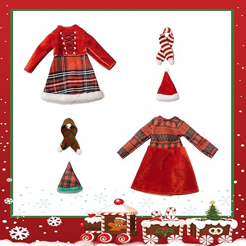 Miniatura 3 de Accesorios de elfo, ropa para niñas, el kit profesional de elfo de Navidad incluye falda de elfo, vestido de tela de Papá Noel para muñeca de 12