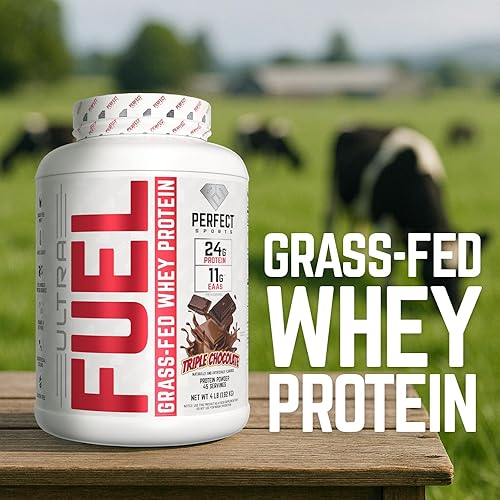 Miniatura 3 de PERFECT SPORTS Ultra Fuel - Proteína Wey 100% alimentada con pasto Sin colores artificiales, sin gluten, Keto Bajo en azúcar 0.39 oz de EAA, 0.07