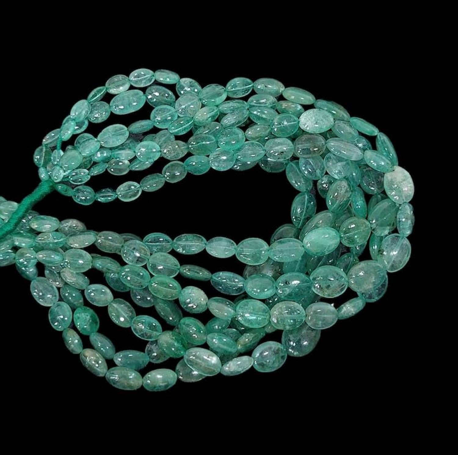 Perles ovales naturelles lisses pour réparer et enfiler un collier
