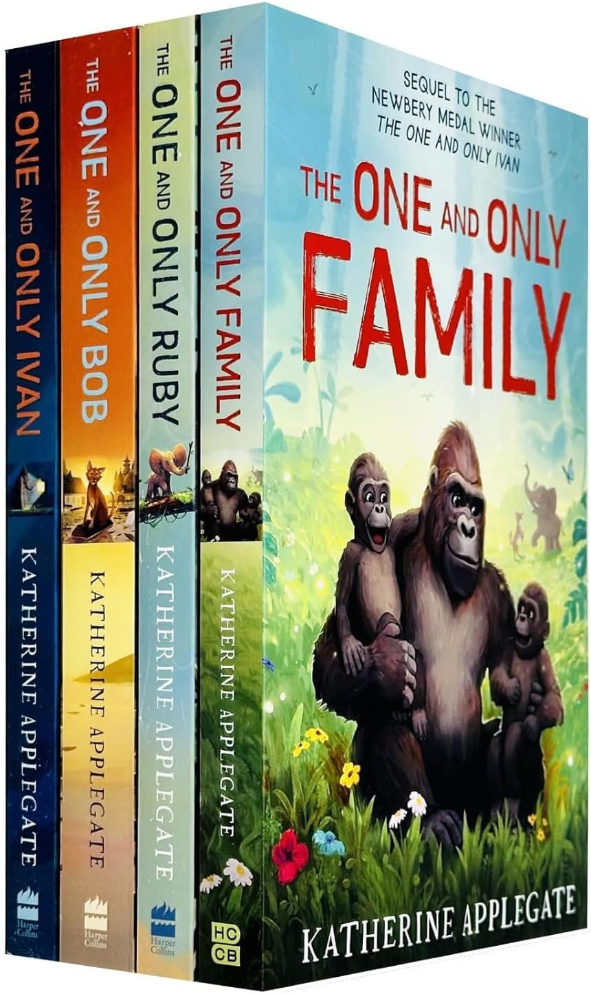 The One and Only Series 4 Books Collection Set By Katherine Applegate (One and Only Ivan, The One and Only Bob, The One and Only Ruby & The One and Only Family)